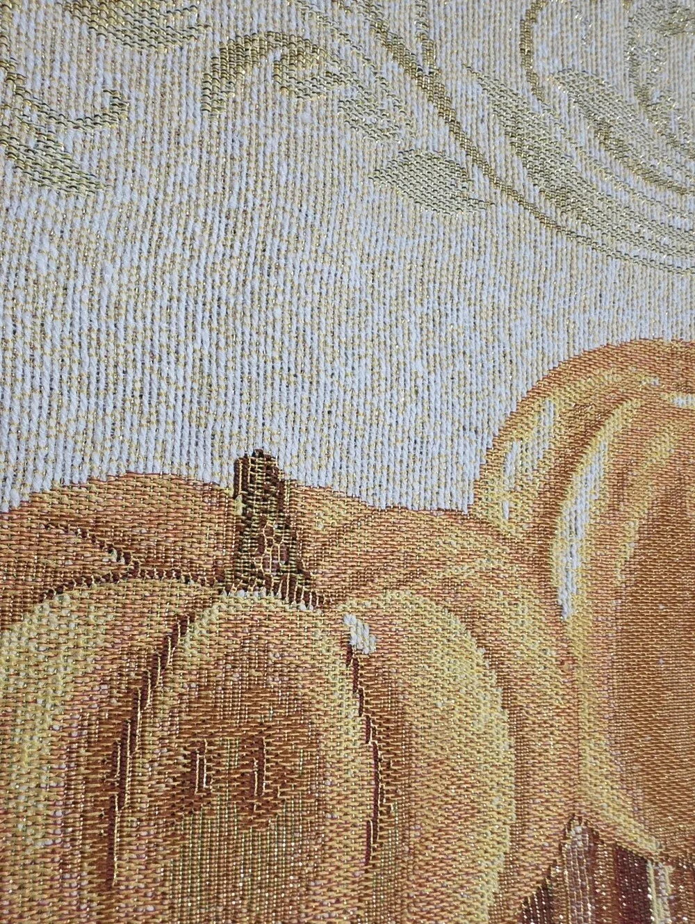 Set 4 Tapestry Placemats Fall Pumpkins Home Decor Dining Cottagecore Scrollwork